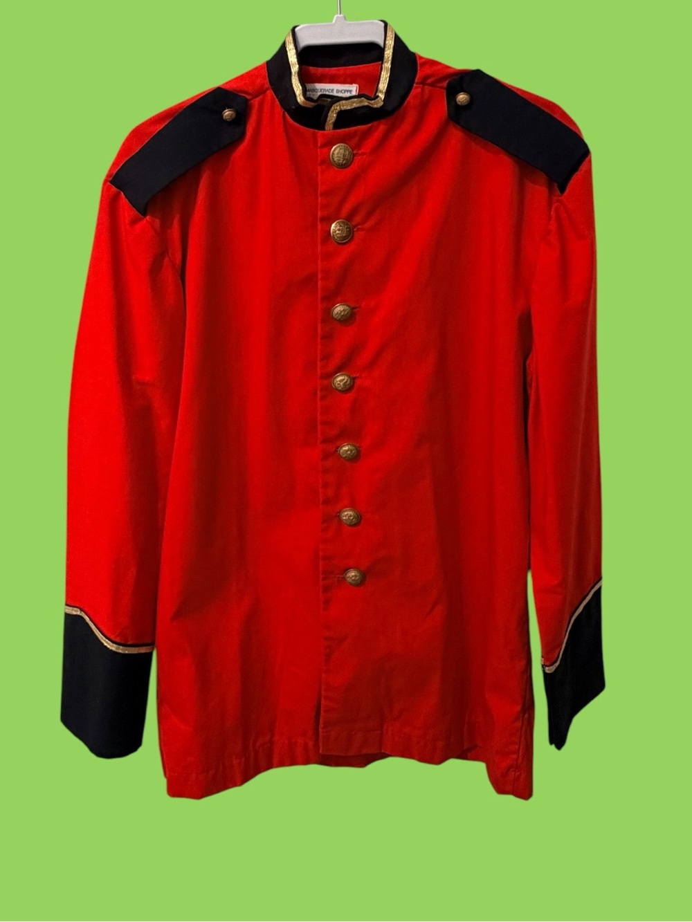 Vintage Masquerade Shoppe Red Military Costume 1970s Authentic Gold Accents
